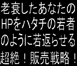 老衰したアナタのHPをハタチの若者のように若返らせる超絶!販売戦略!