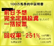 前日予想・完全定額投資・一括投票 の決定版! 回収率実績251%で中年オヤジが6ヶ月で400万円儲けた「3連複・超的中の法則」