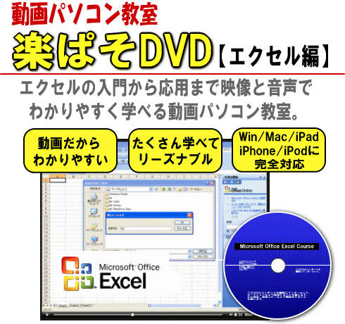 エクセルを動画で楽々マスター！楽パソDVD【エクセル編】