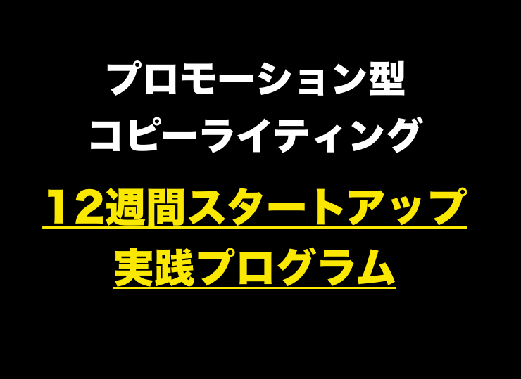 プロモーション型コピーライティング12週間スタートアップ実践プログラム